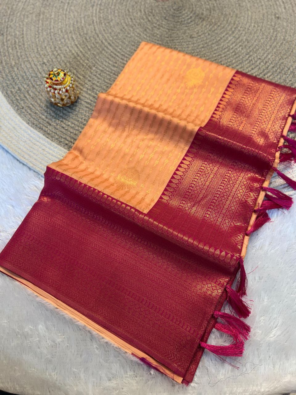 Anjali Kanjivaram Silk Saree with Royal Weave with Rich Pallu