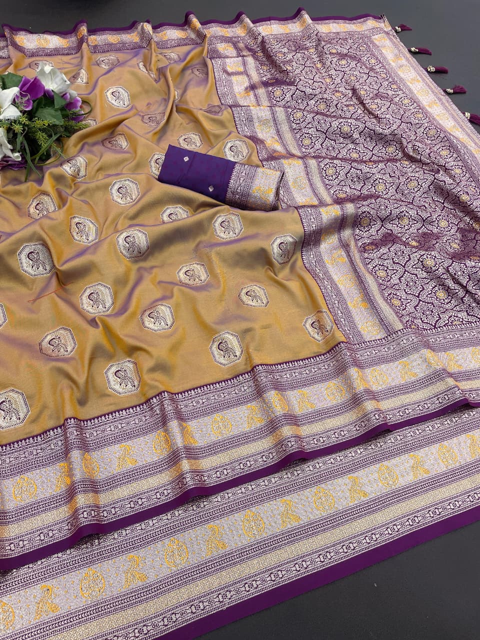 Satin Silk Saree with Rich Zari Weaving Party Wear Elegance
