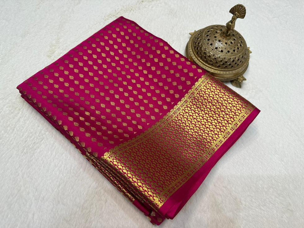 Red Soft Silk Saree Bridal Collection Rich Butta Leaf Design with Zari Border & Pallu |5.5 metre Lightweight wear saree