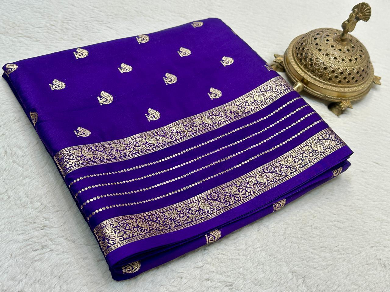 Elegant Royal Blue Silk Saree for Weddings & Festivals| Sashikala
