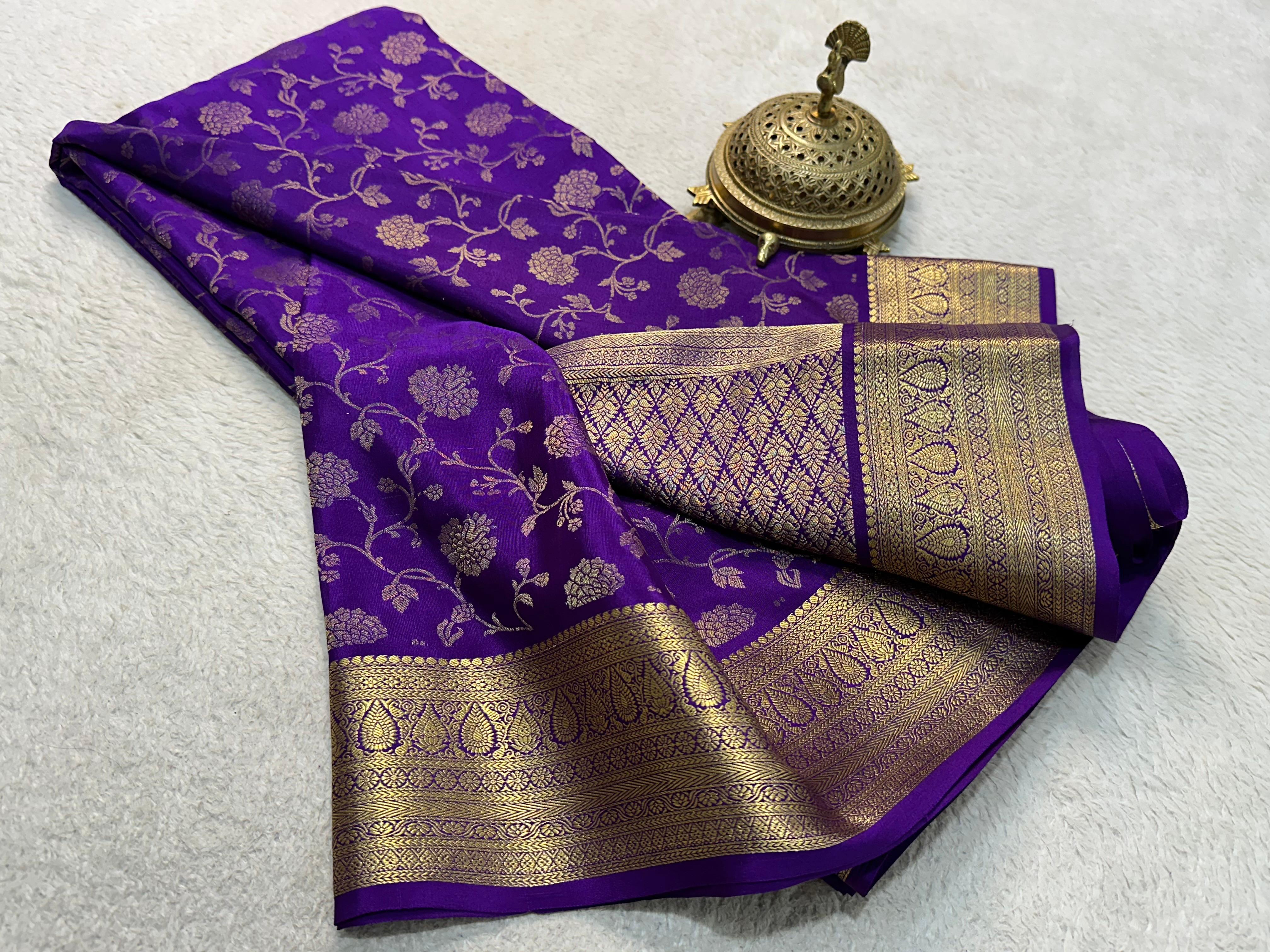 Mysore silk saree with Blouse for women
