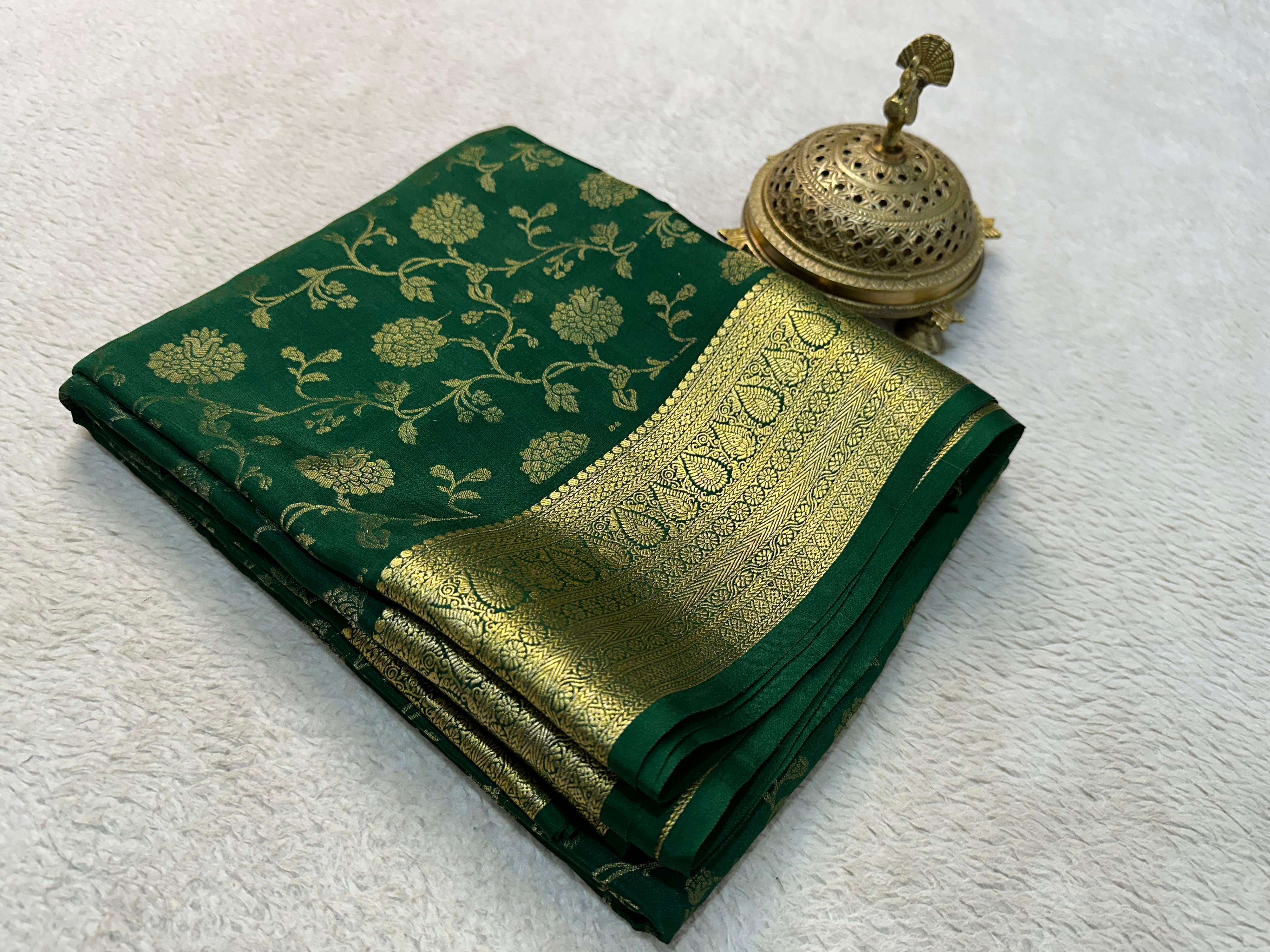 Rani colour soft Bridal Mysore Silk Saree