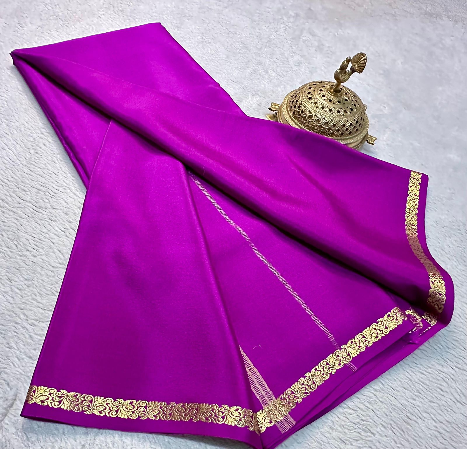 Purple Stylish Mysor Silk Saree – Traditional Yet Modern Look