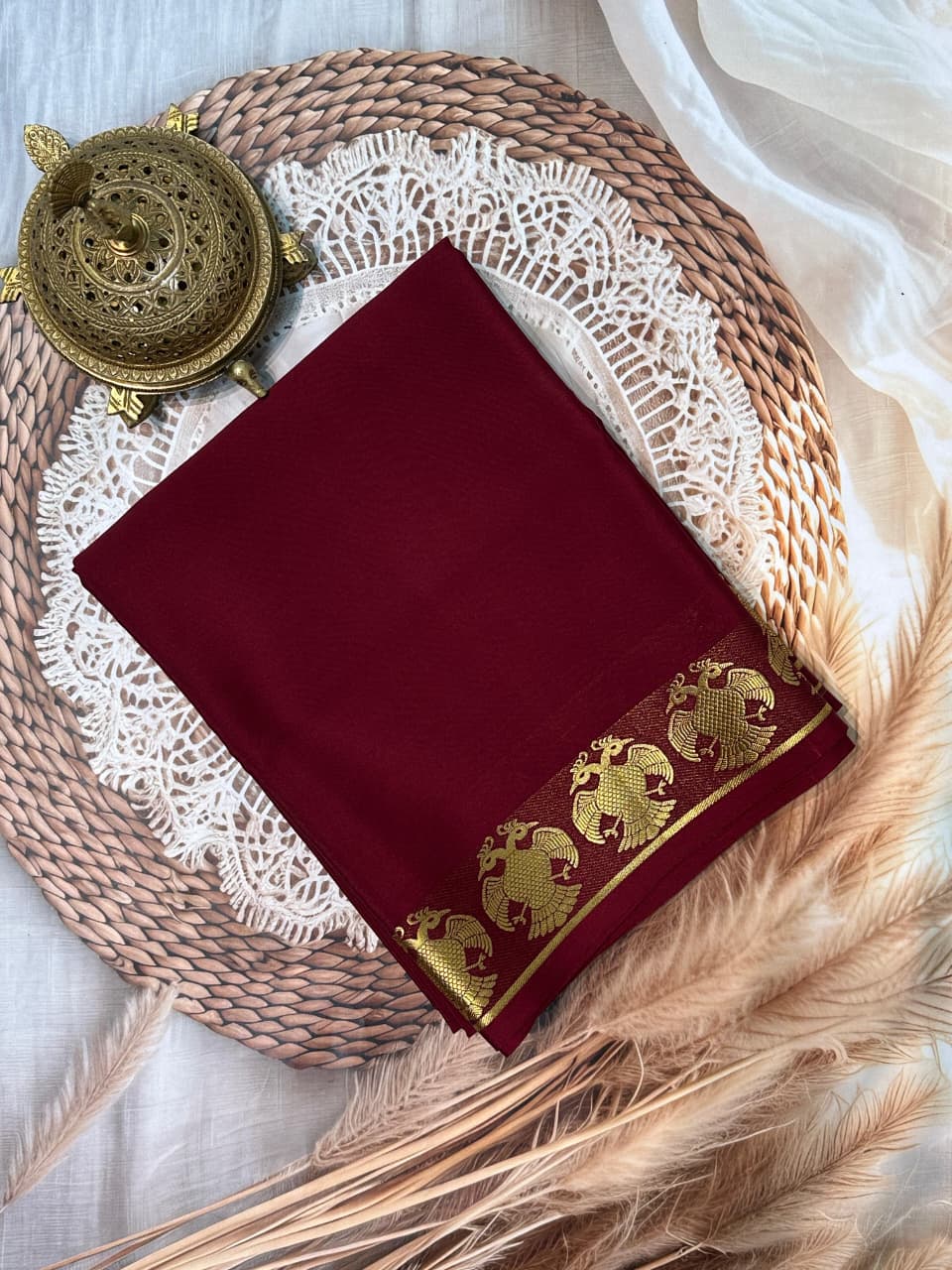 gandaberunda border mysore silk saree