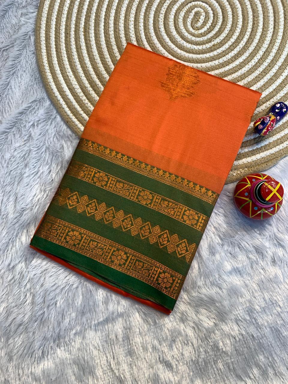 Red soft silk Banarasi saree with Blouse
