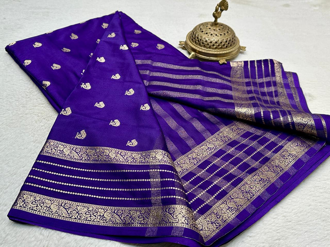 Elegant Royal Blue Silk Saree for Weddings & Festivals| Sashikala