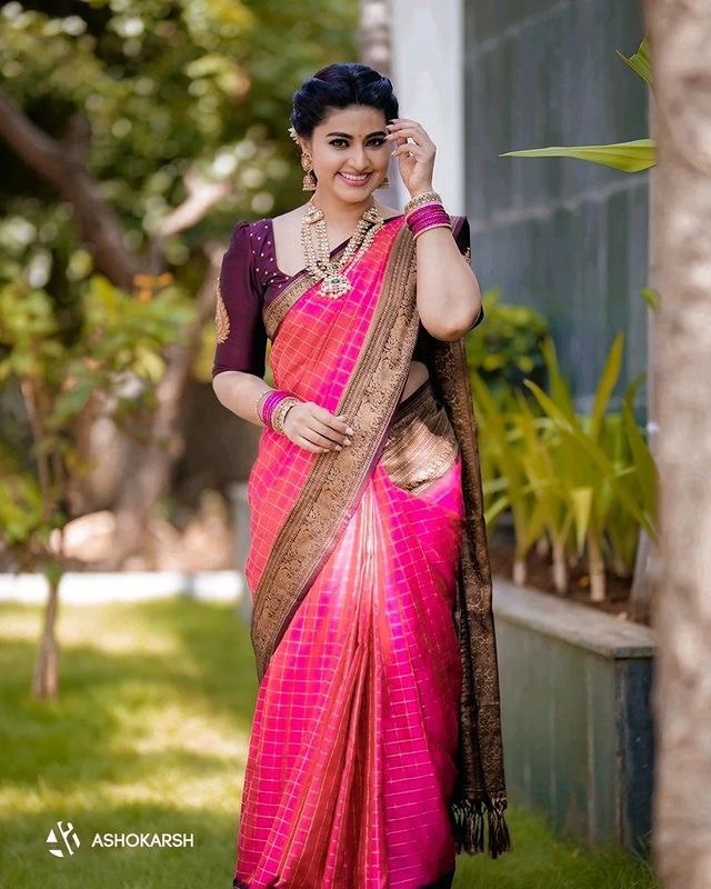 pink banarasi pure golden zari saree