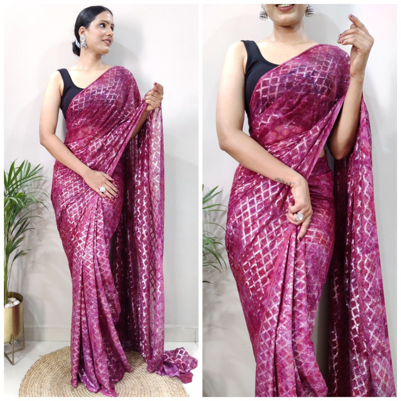 sprey color silk saree