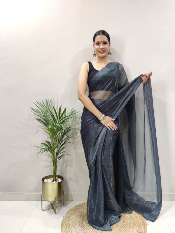 silk soft saree in grey color