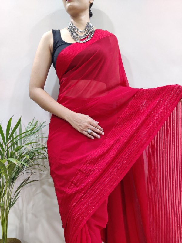 Red Wear to wear saree
