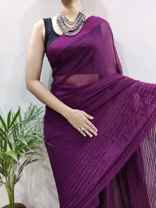 Purple Silk Soft Saree