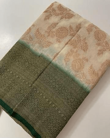 Golden Maze: Crepe Mysore Silk with Zari Jaal