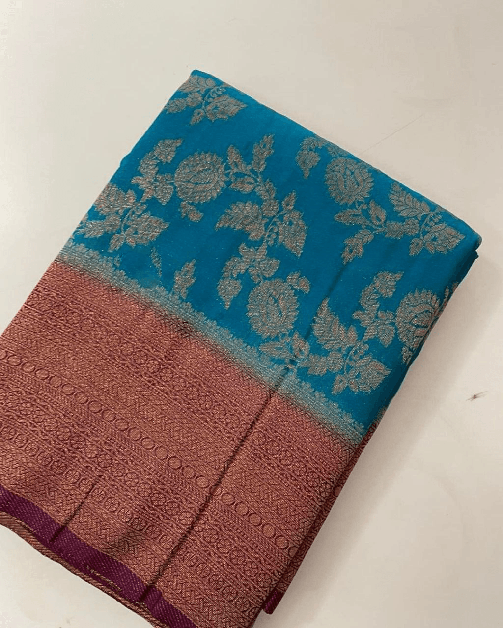 Golden Maze: Crepe Mysore Silk with Zari Jaal
