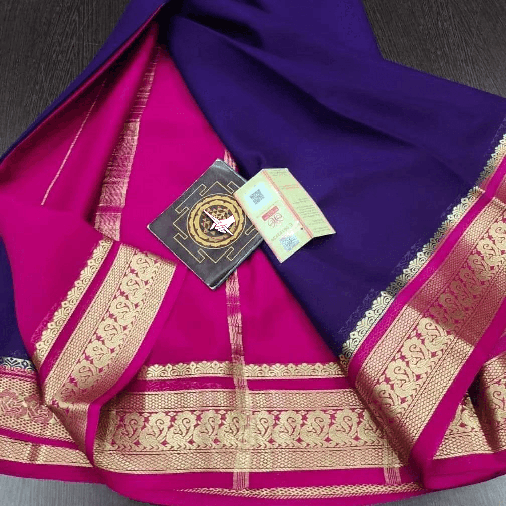 Handwoven Mysore Crepe Soft Silk Sarees – Luxurious Touch