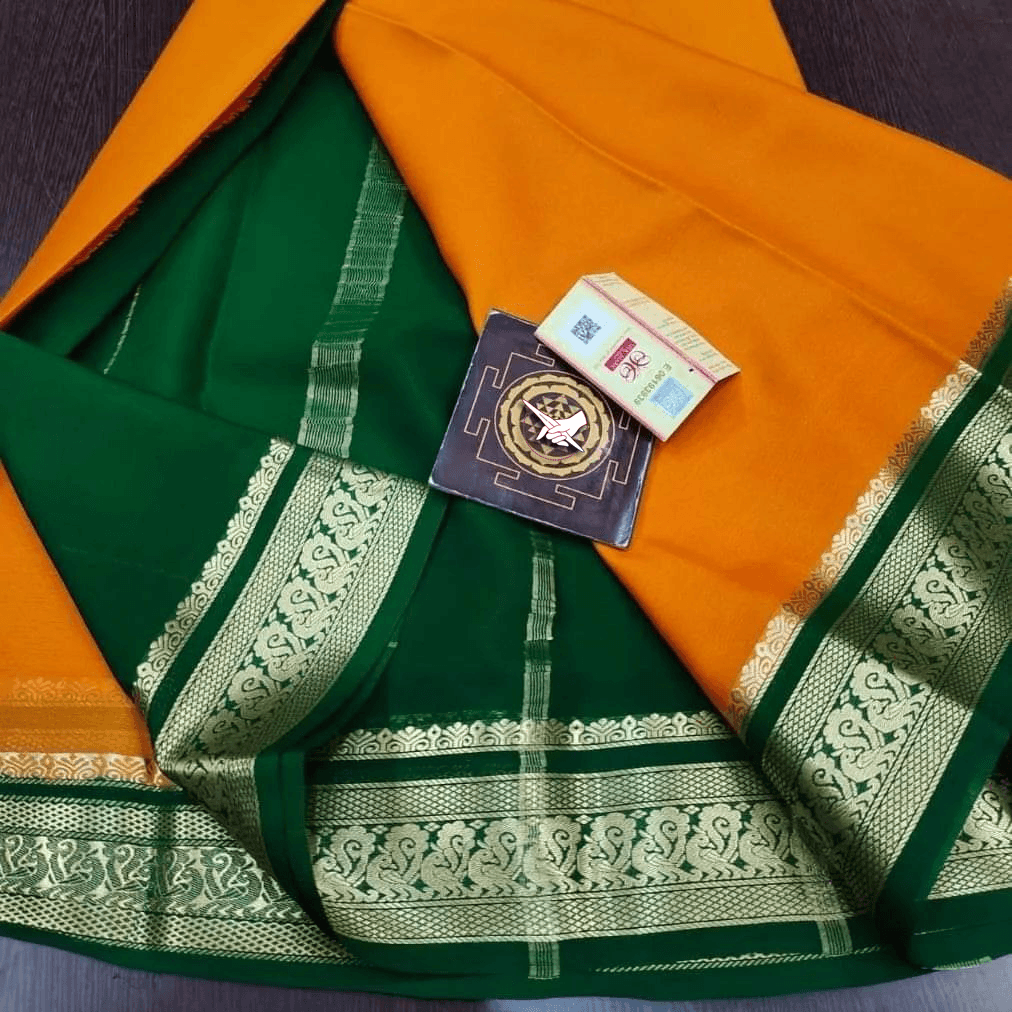 Handwoven Mysore Crepe Soft Silk Sarees – Luxurious Touch