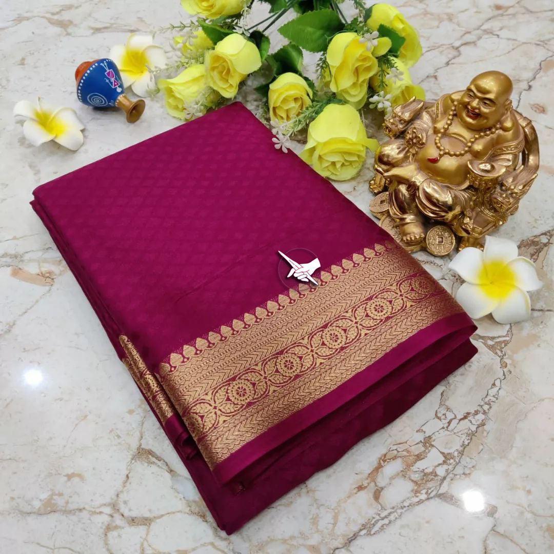 Whispering Weaves: Soft Silk Saree with Subtle Lines