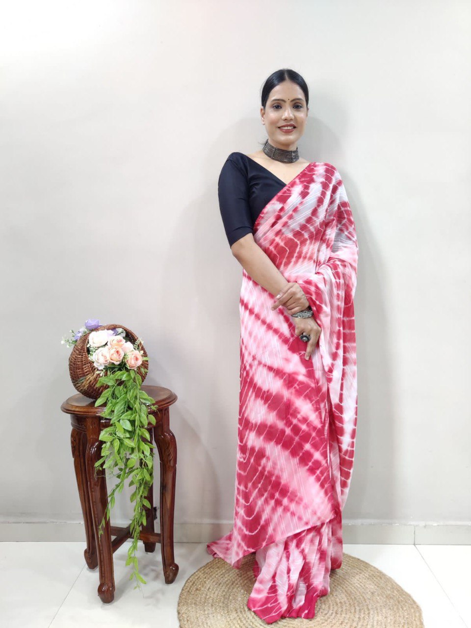 red elegant soft silk saree with satin blouse