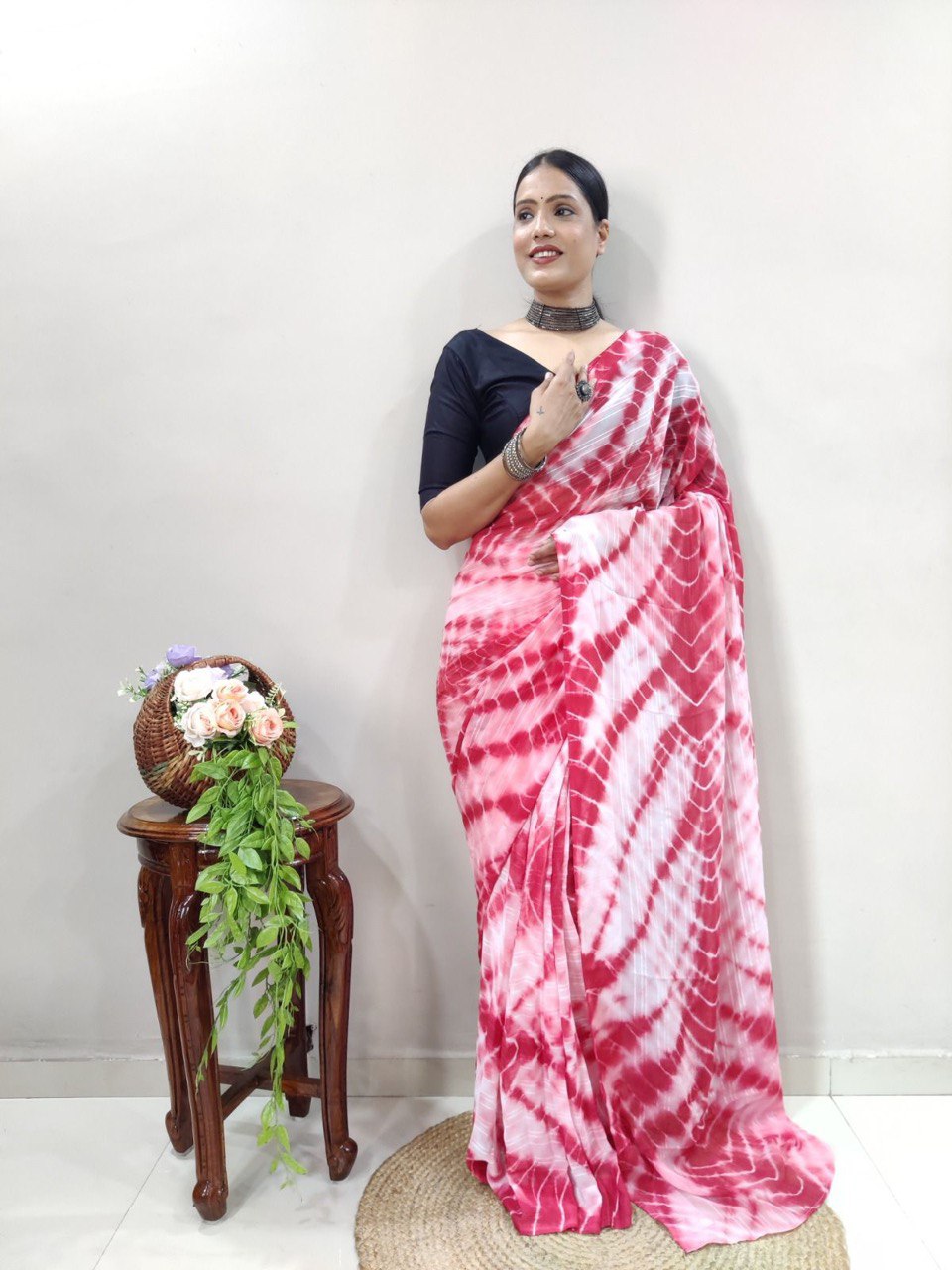 red soft silk saree