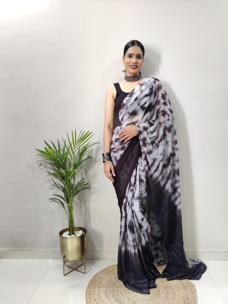 black bollywood sybori saree