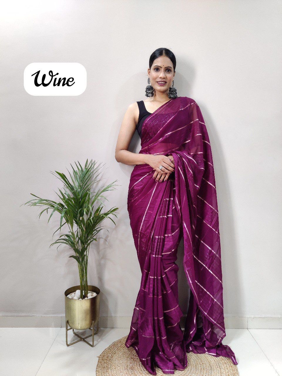wine soft georgette silk saree