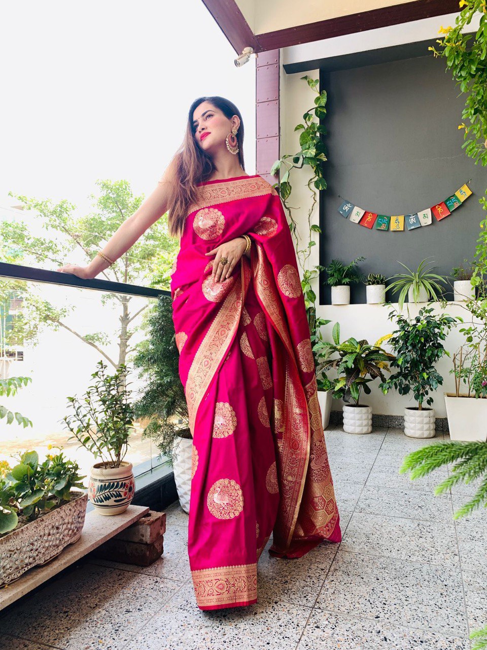 golden pure zari weaving festival saree