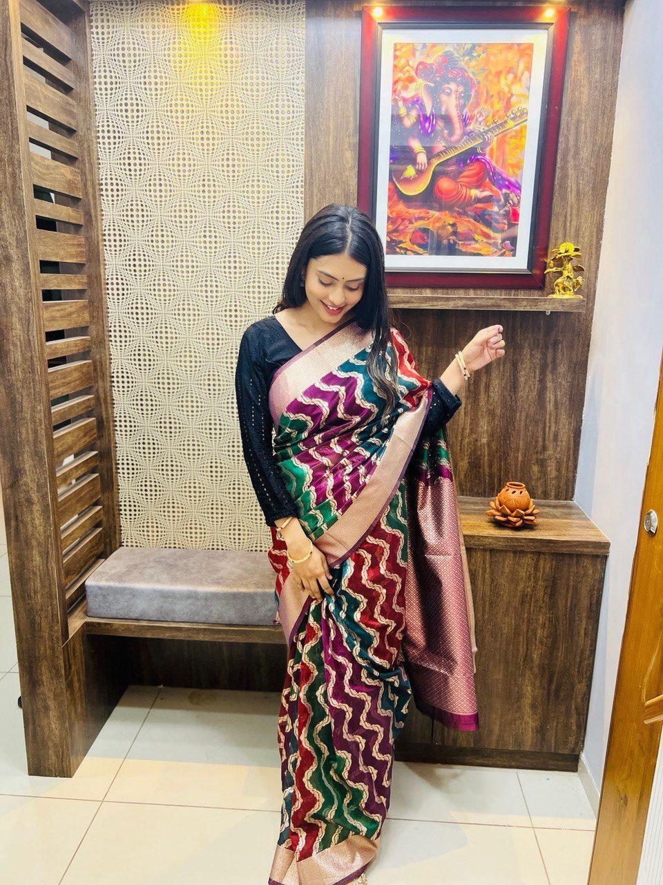 organza saree for wedding