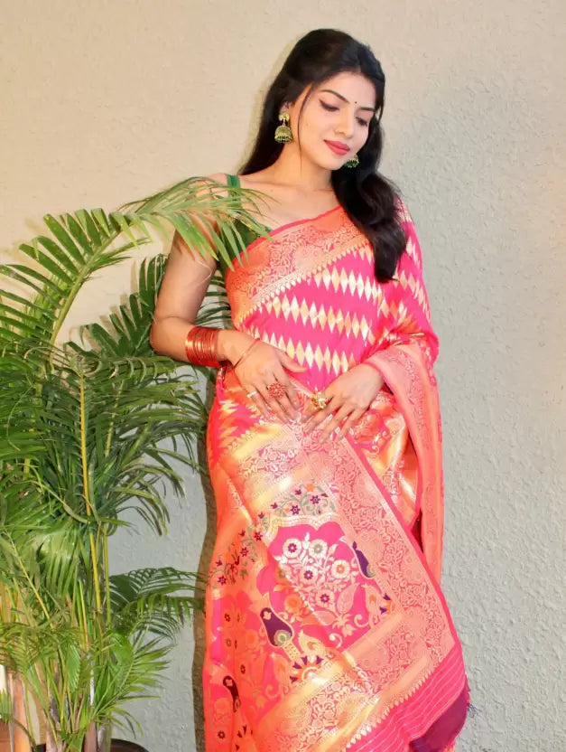 self design banarasi silk saree