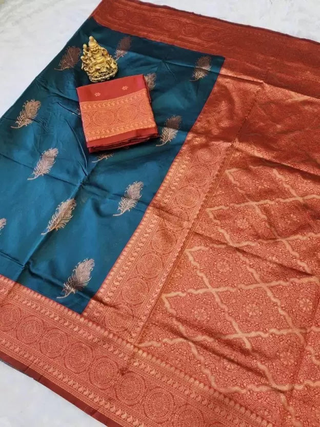 jacquard silk zari woven saree for women
