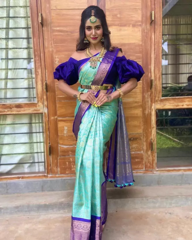 banarasi jacquard silk saree for women