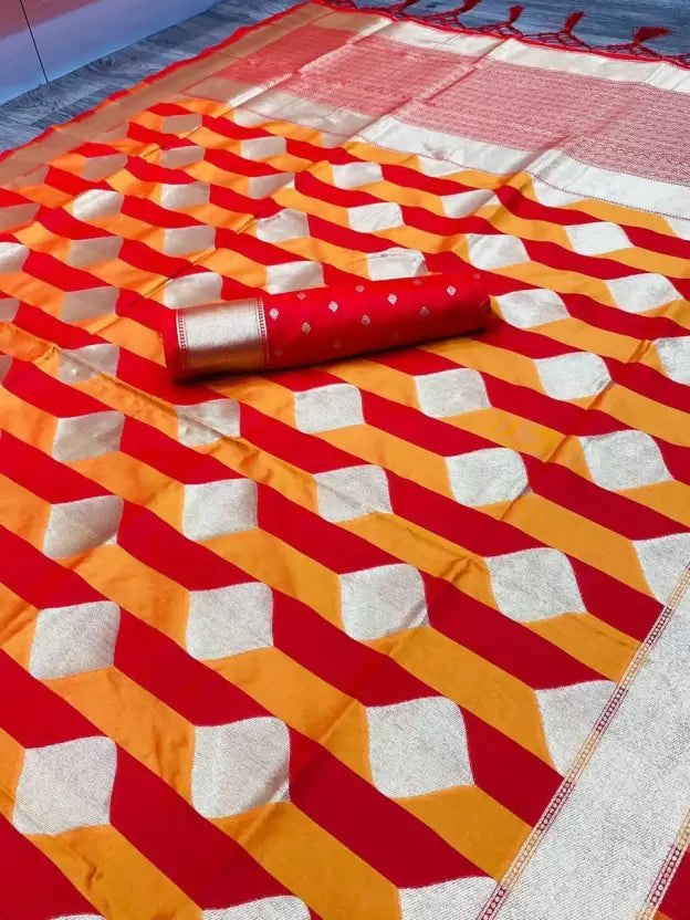 cotton silk saree with woven pattern