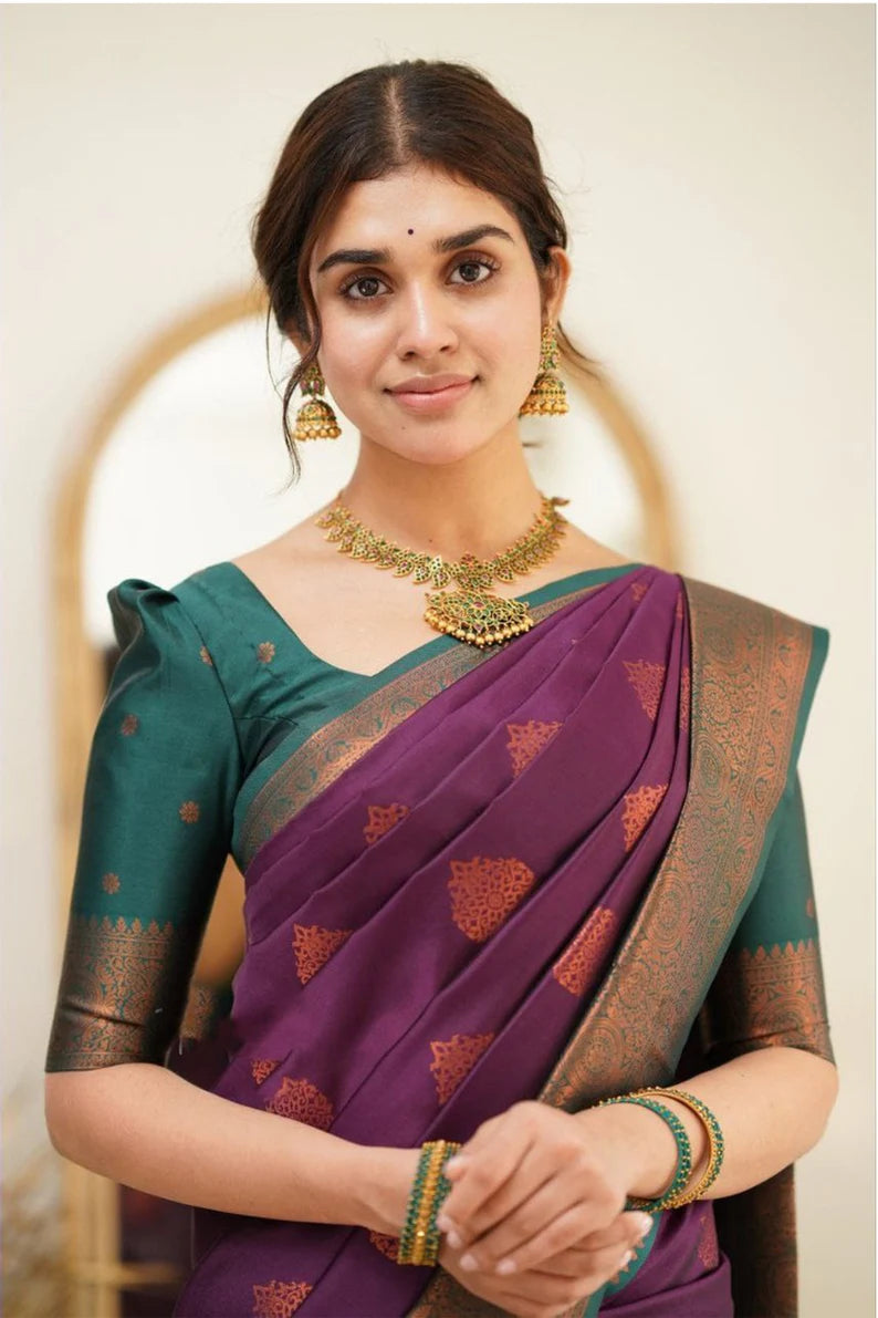 soft silk saree with zari work