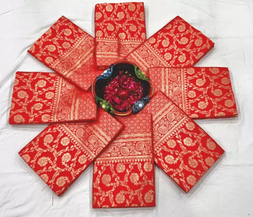Opulent Golden Zari Woven Bridal Banarasi Saree, a Stunning Choice for Wedding Celebrations