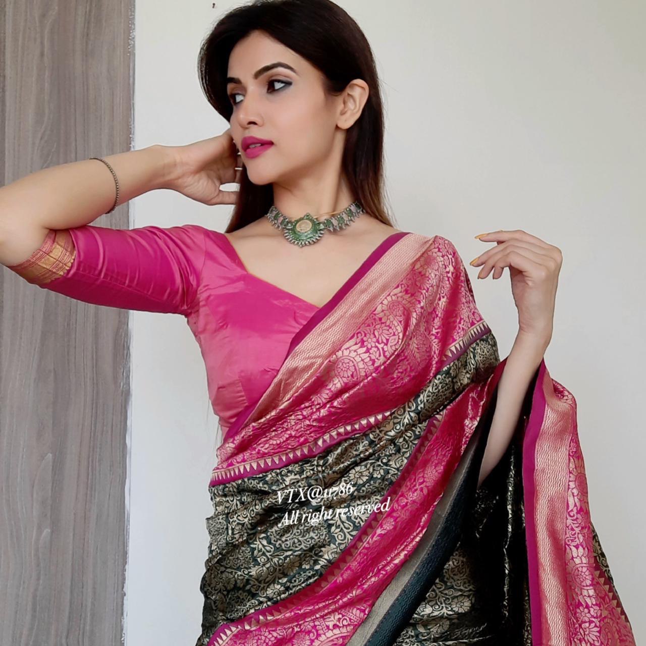 pink beautiful saree
