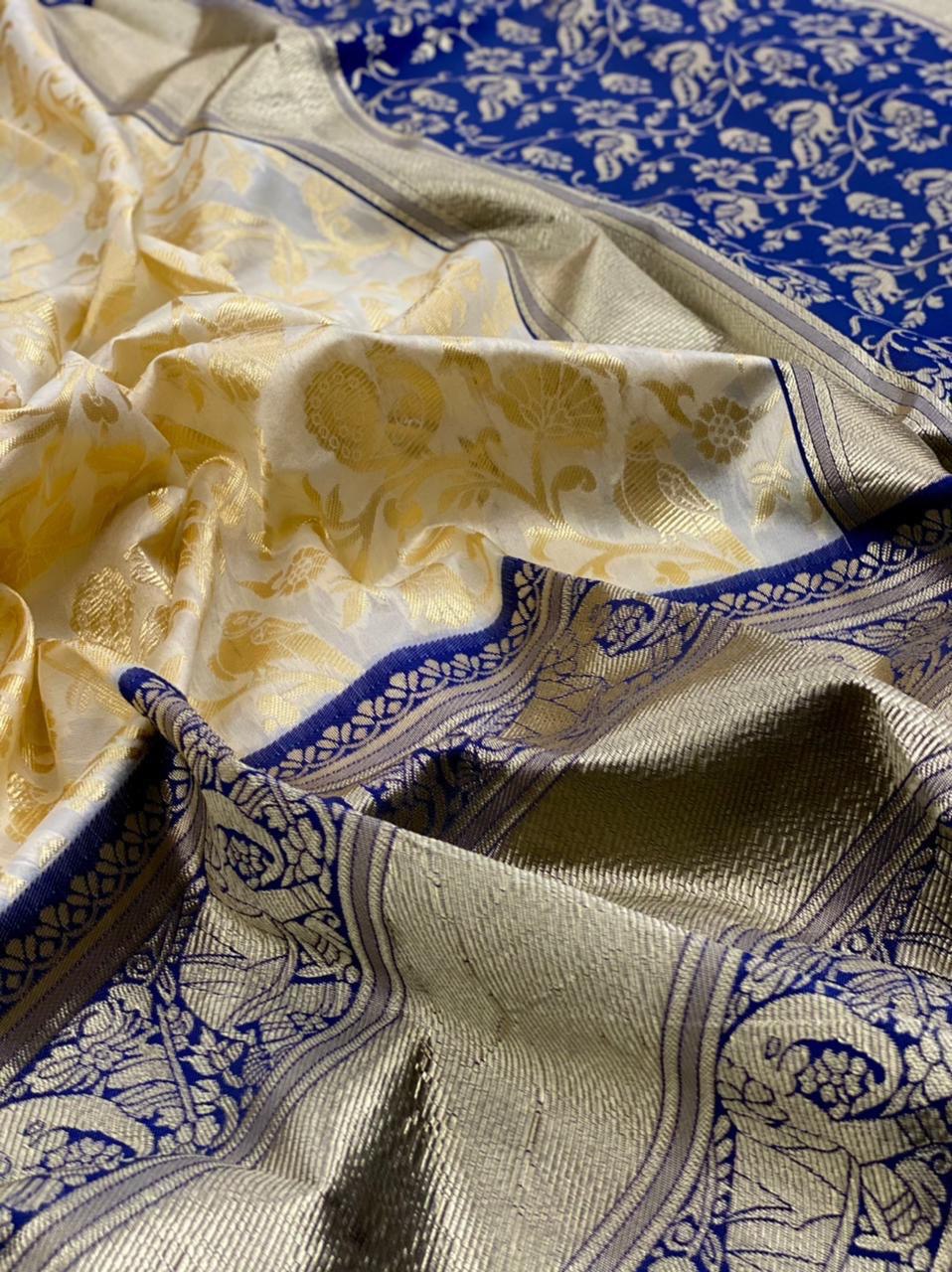 golden zari soft silk saree
