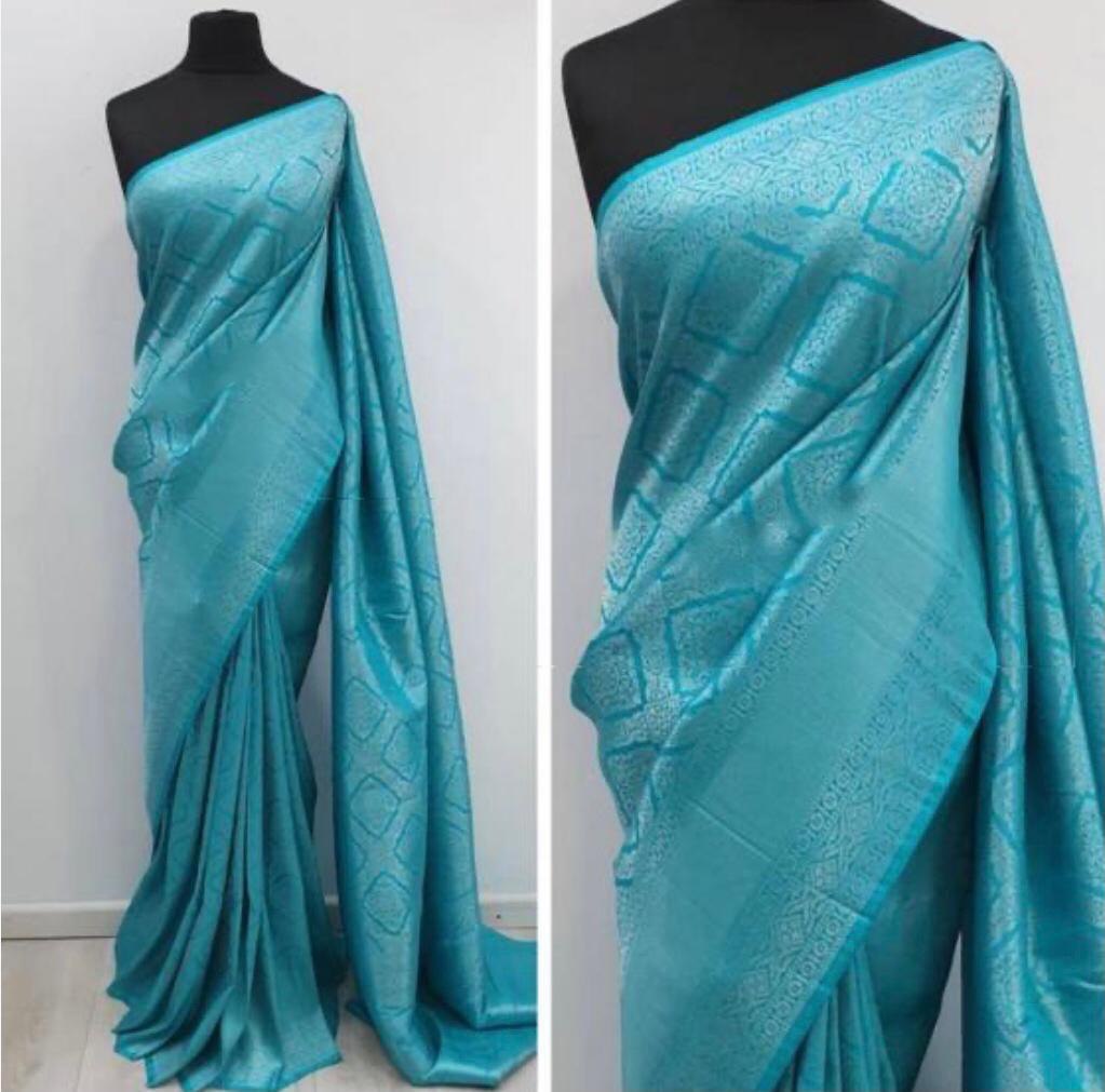 blue narayanpet cotton silk saree