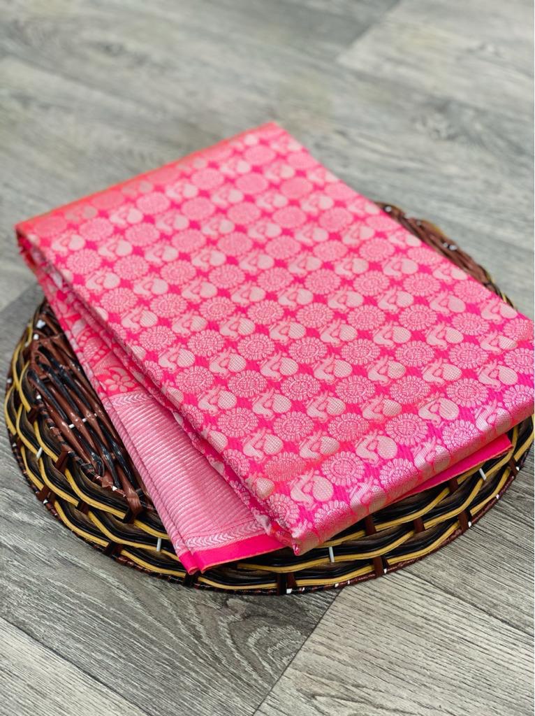 soft litchi silk saree with border