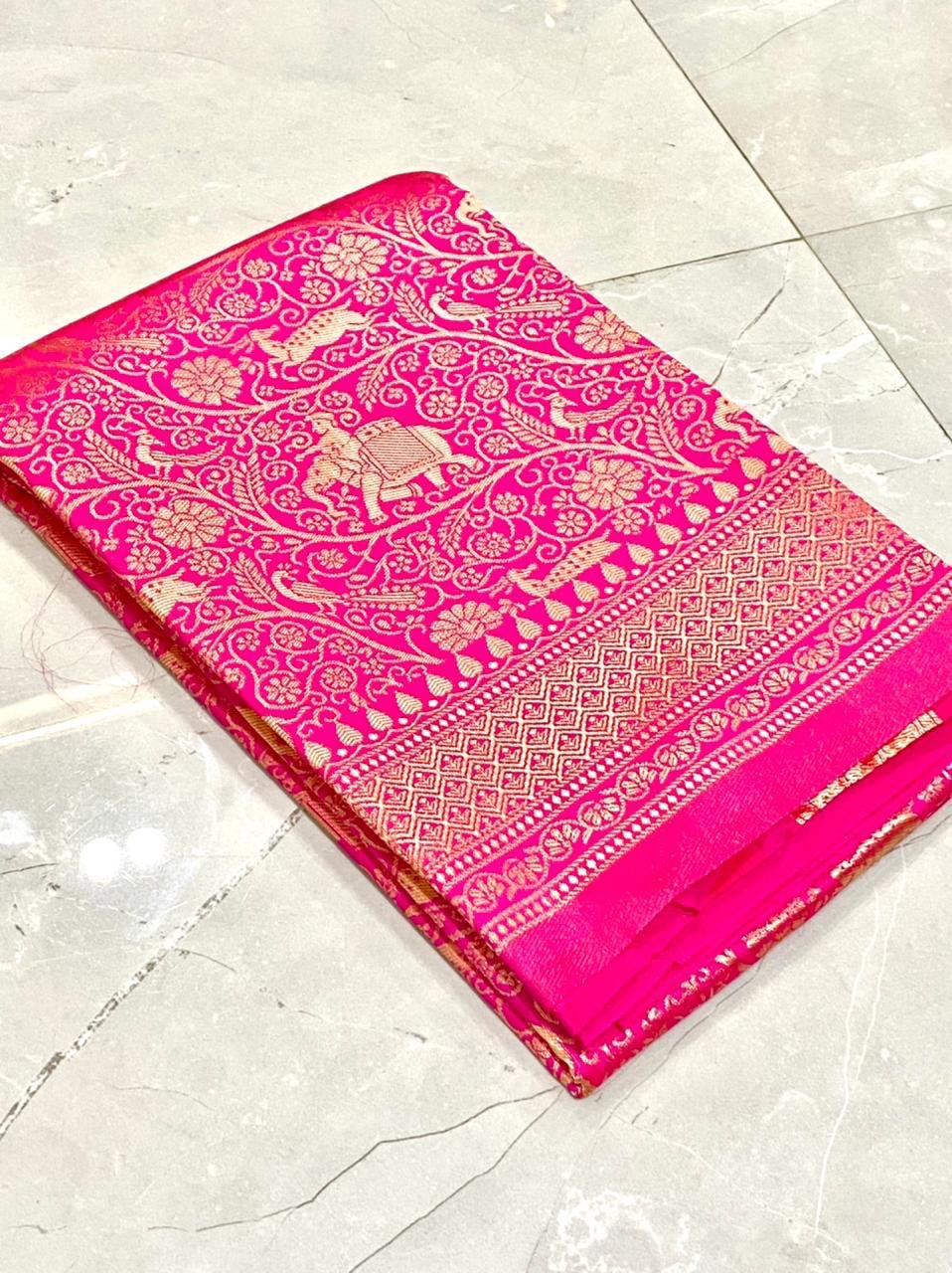 pink beautiful saree for women wear in wedding
