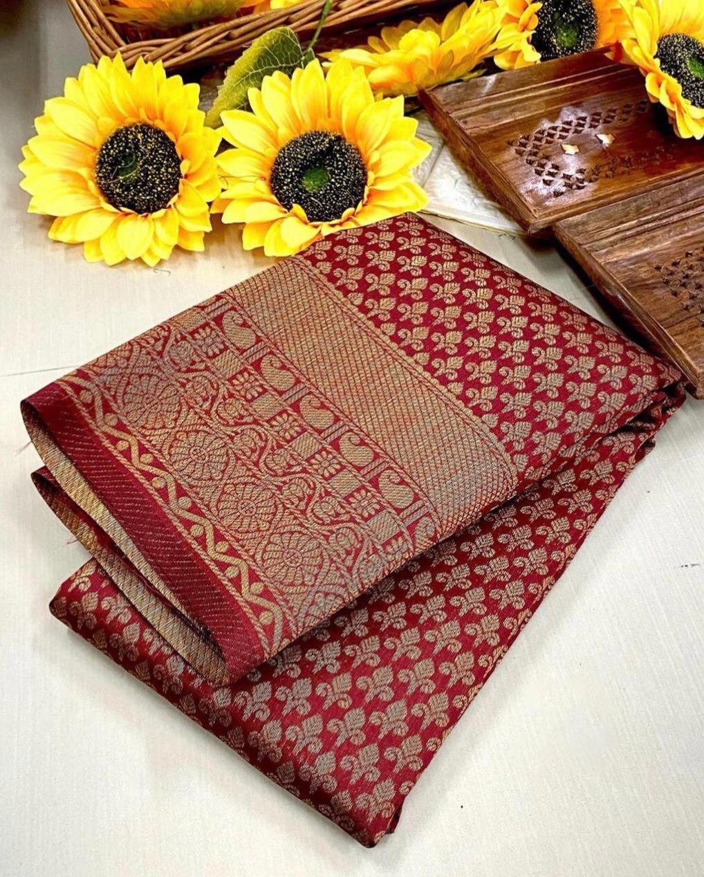 red kanchipuram silk saree