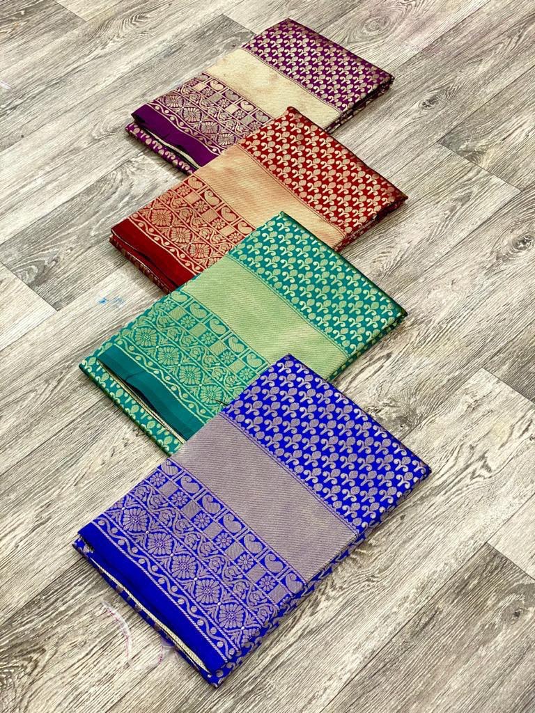 muti color kanchipuram silk saree