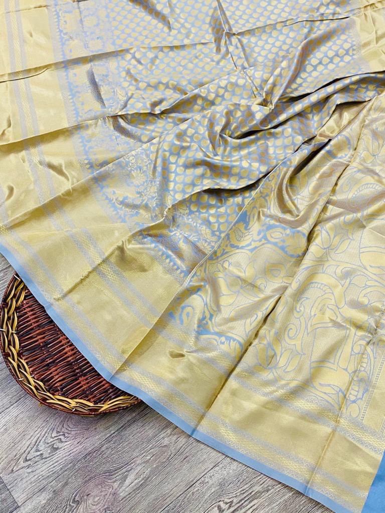 yellow soft silk saree