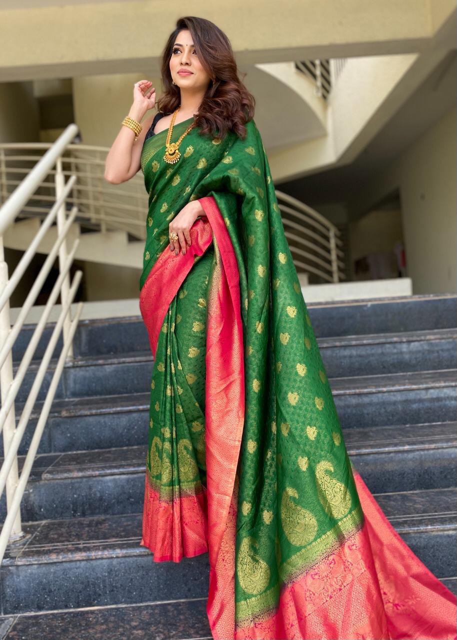 zari weaving designer pure silk saree