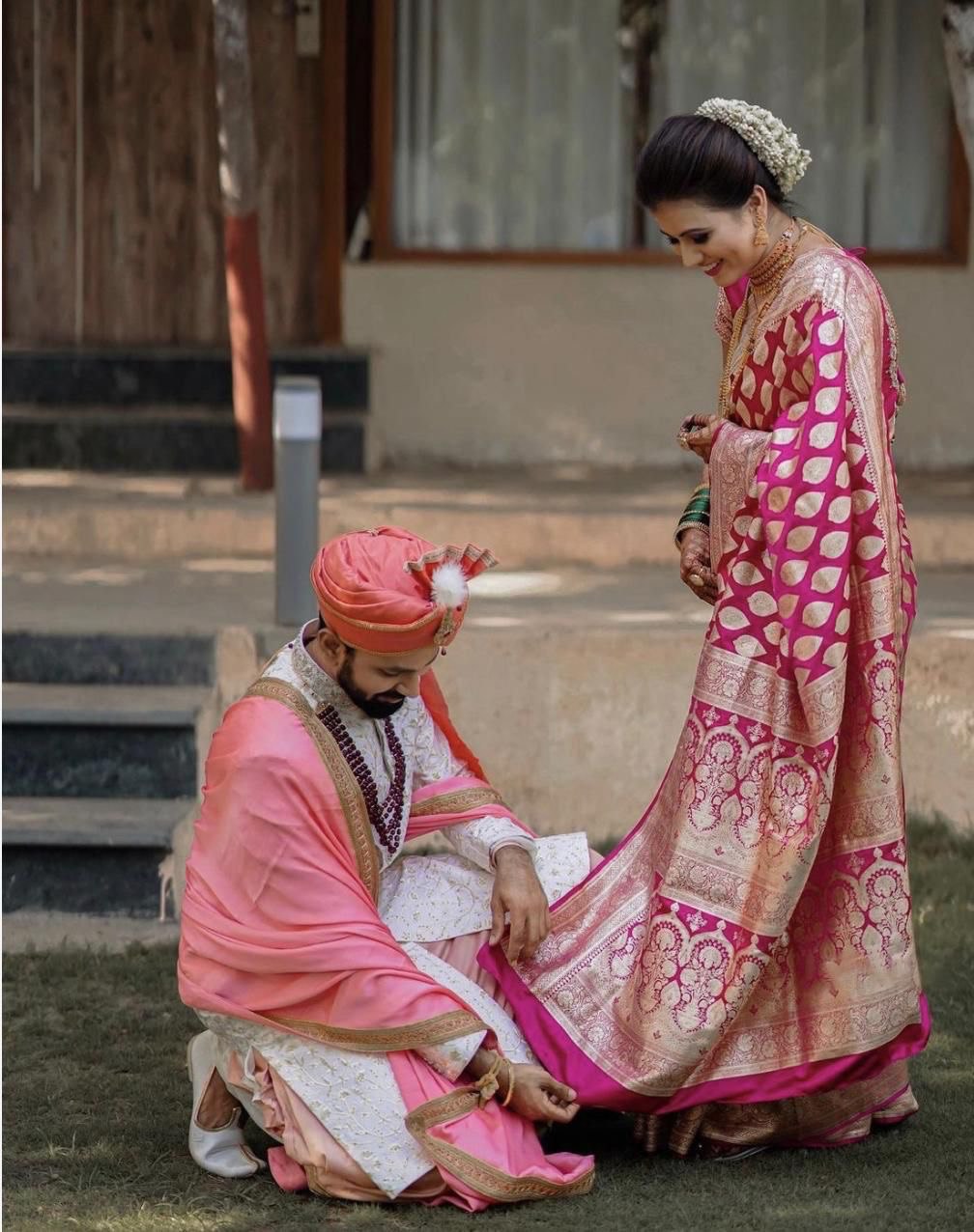 lichi silk wedding saree