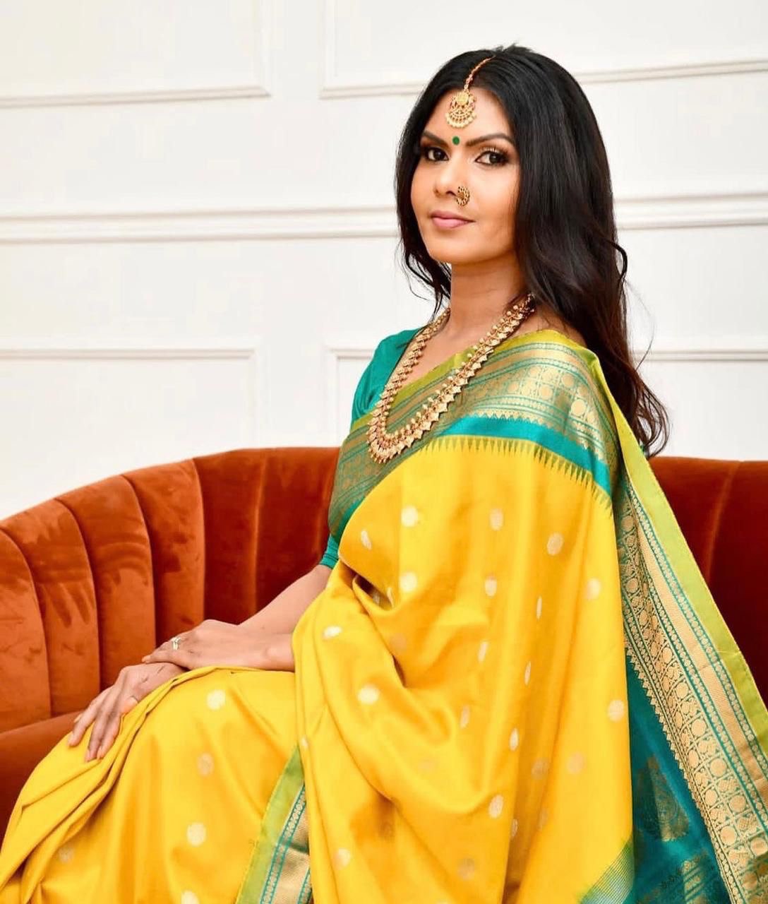 soft silk saree for haldi