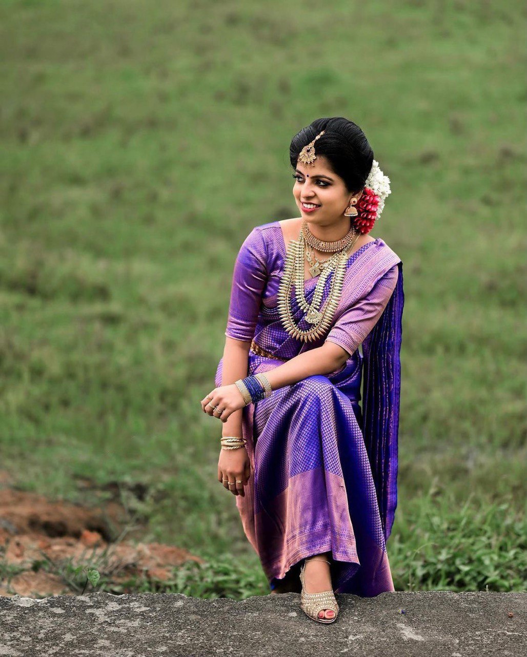 purple wedding saree for women