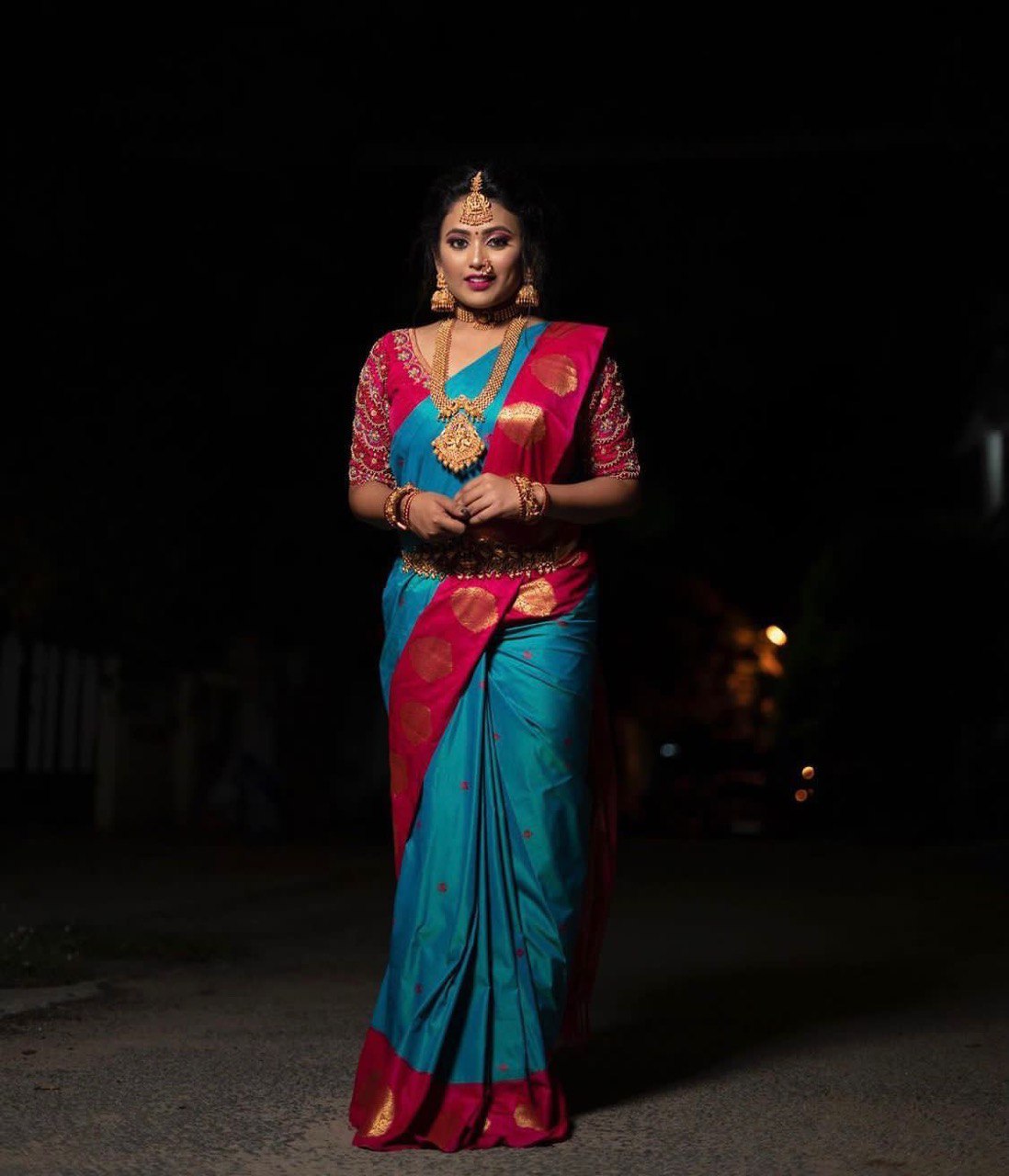 Dreamy Sky Blue Banarasi Pure Silk Saree with Embroidered Blouse