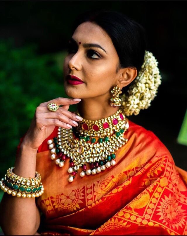 red soft silk saree for wedding