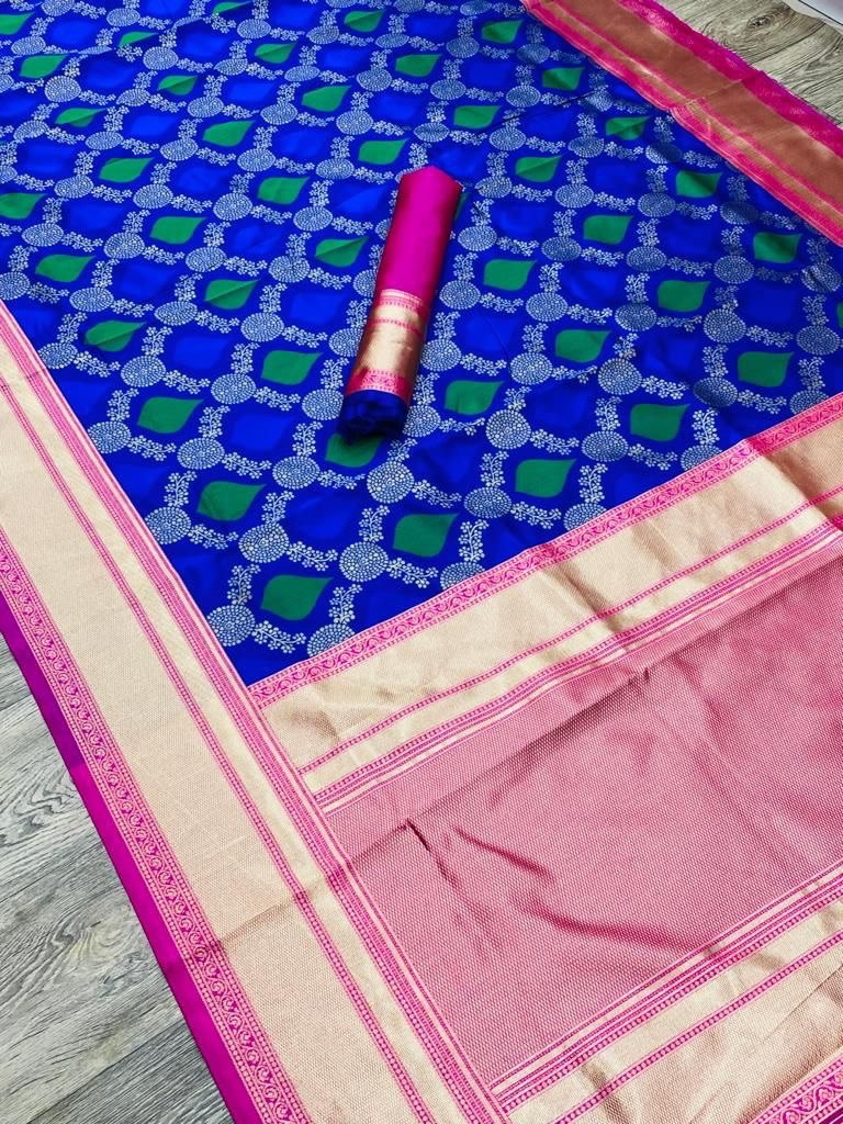 party wear zari weaving soft silk saree