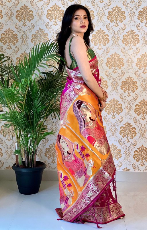 Chic and Unique: Pink Animal Printed Banarasi Art Silk Saree, Making a Statement with Exquisite Print