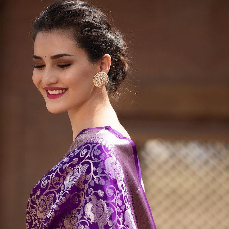 peacock design silk saree for women
