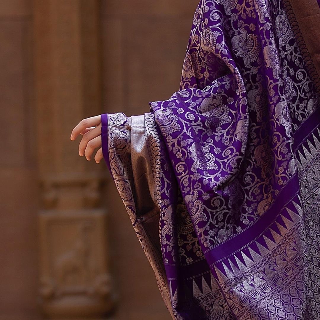 peacock design silk saree for women